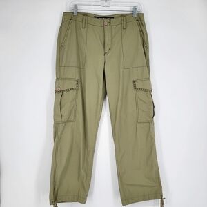 Vintage DKNY Cargo Pants Olive Green Mid Rise Pockets Size 10